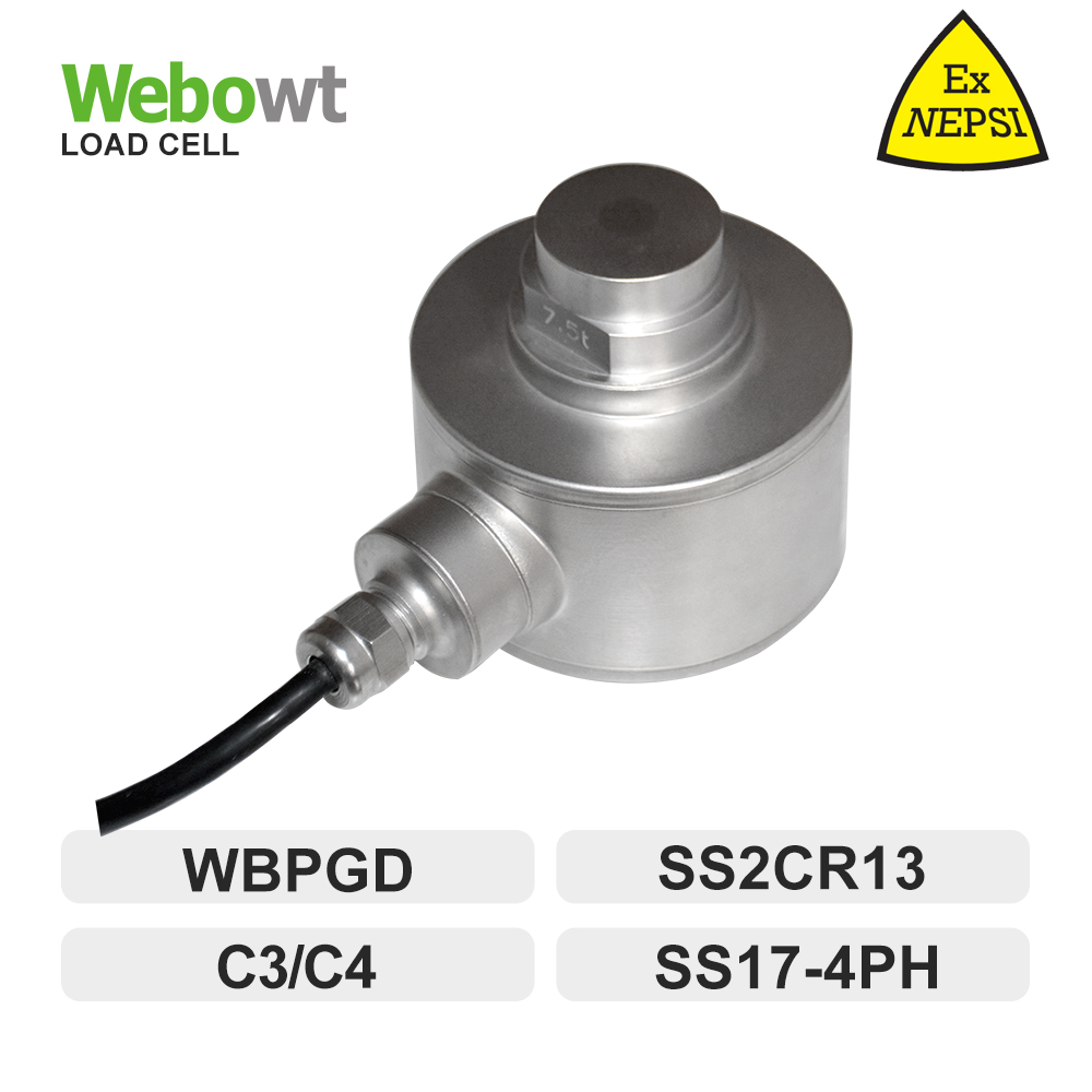 Order No. 1003248, Model No.: Load Cell LWA WBPGD-10t-N-S-C4-12m-A, Stainless steel, laser welded seal, column load cell, 10t,C4,12m
