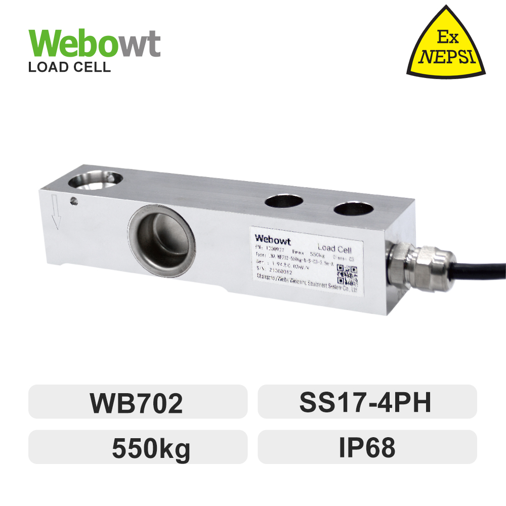 Order No. 1002903, Model No.: LWA WB702-550KG-X-S-C3-3.5m-A, WEIGHING MODULE WB702-550KG, SS 17-4PH Laser welding, C3, 3.5m, EXPLOSION PROOF