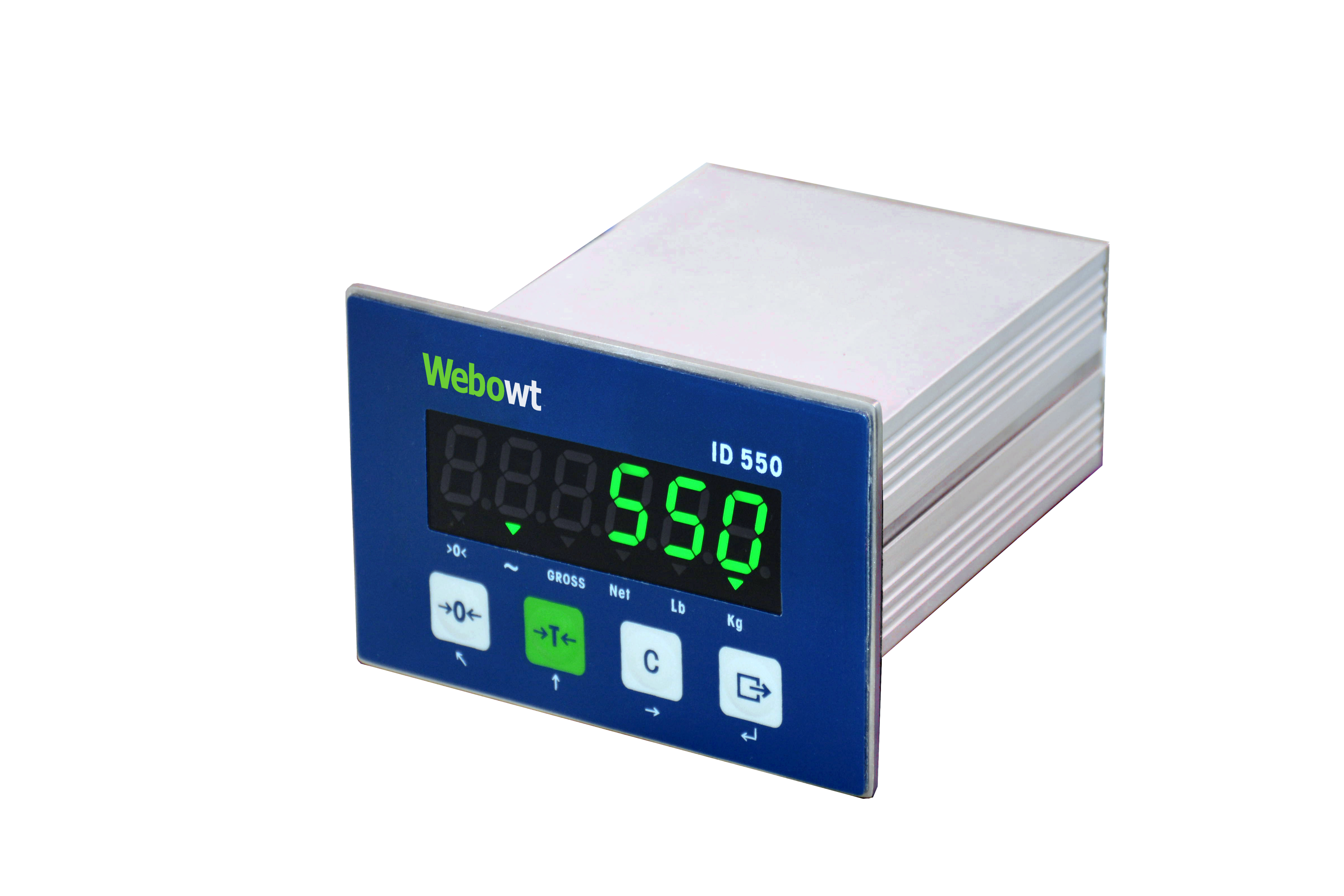 Order No. 8550003, Model No.:ID550P00A00D, ID550, Panel, Green LED, 1 Serial port(RS232/485), MODBUS-RTU, 4-20mA Output(16-digit DAC), Universal constant controll software, 24VDC
